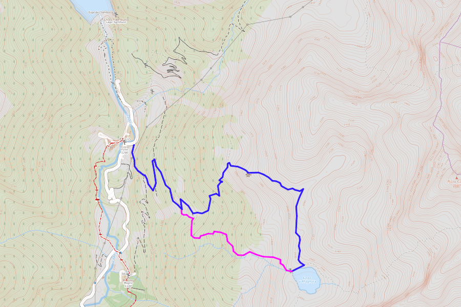 Route zum Lago di Mognola