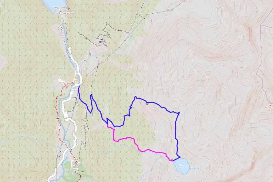 Route zum Lago di Mognola