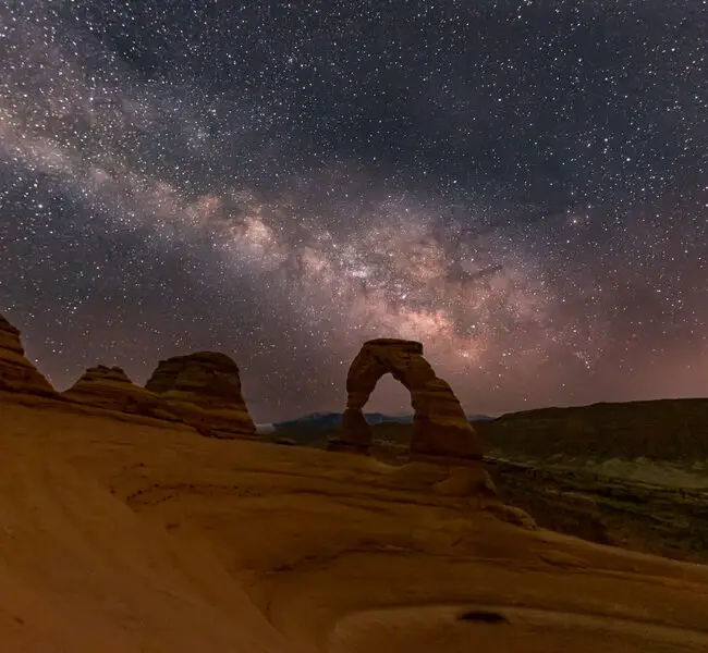 arches nationalpark - delicate arch Milchstrasse