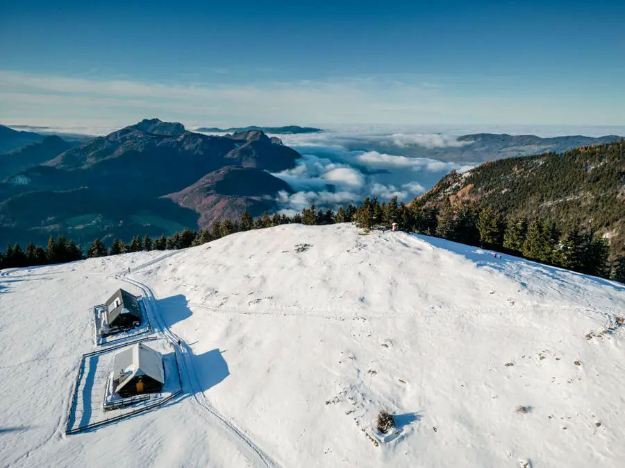 die winterliche Schafbergalm